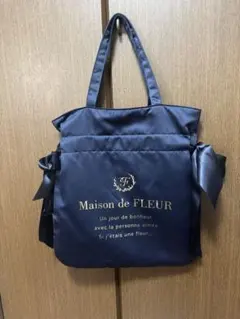 Maison de FLEUR ネイビー トートバッグ