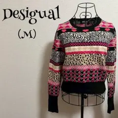 デシグアル（M）ニット/セーター/ブラック/ピンク/レッド/カラフル