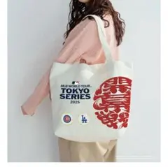 【新品】【タグ付】MLB開幕戦 ドジャース対カブス トートバッグ ホワイト