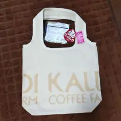 KALDI2026年食品福袋用バッグもへじ手ぬぐいエコバック(午)2点セット