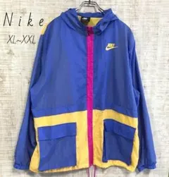 NIKE ナイキ スウッシュ刺繍　ナイロンジャケット　ブルゾン　XL　美品 青