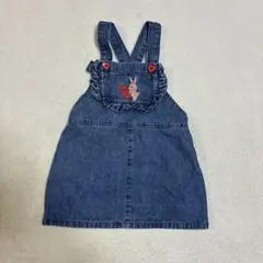 フタフタ　80cm デニムサス付きスカート　ジャンスカ　フリル　ワンピースのサムネイル