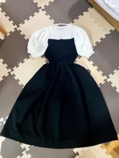 【美品】セルフォード ホールガーメント　バイカラー　ワンピース