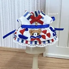 刺繍のワンピース୨୧marine＊赤ちゃんサイズ＊ドール服　アウトフィット