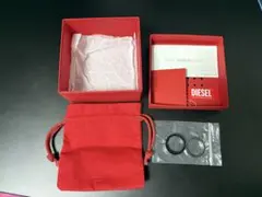 【DIESEL】 シルバーリング(2個) 専用ボックス付き