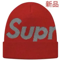 Supreme Reflective Jacquard Beanie Red - メルカリ