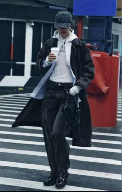 ZARA TRF WIDE-LEG ダブルウエスト ミッドライズ デニムパンツ