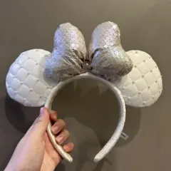 ミッキー耳 ホワイトカチューシャ