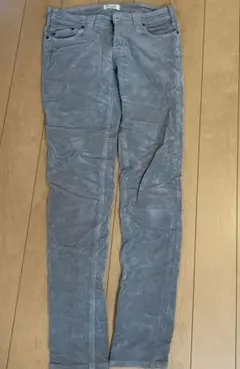 ヤヌーク グレー コーデュロイ パンツ レディース　25