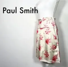 Paul Smith 膝丈スカート　ウエストデザイン　総柄　花柄　切り替えのサムネイル