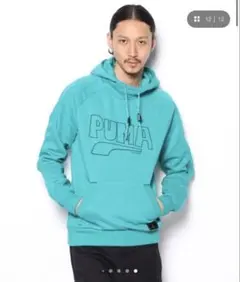 PUMA ターコイズ フード付きパーカー