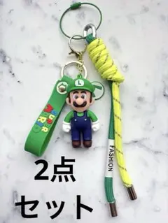 ルイージ3Dマスコットキーホルダー ストラップ ・パラコードキーホルダー