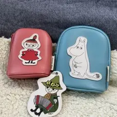 美品 ムーミン× Samantha Mos2 ポーチ ネームタグ ミースナフキン