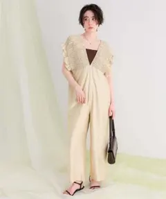 【'25/¥7909】titivate シャーリングフリルオールインワン Ｓ