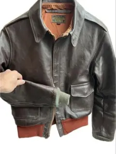 【美品】THE FEW A-2 40 赤リブ ラフウェア 馬革　ザ　ヒュー