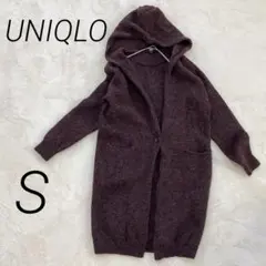 UNIQLO ユニクロ　ニットカーディガン　ロングカーデ　レッド　美品　パーカー