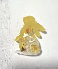 レジンヘアゴム キツネちゃん（花柄マスタード） - メルカリ