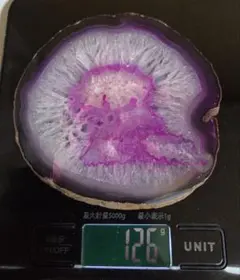 瑪瑙　アゲート　紫　126g　W108×D102×t5mm