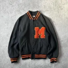 50s60s SAND KNIT ヴィンテージスタジャン ブラック×オレンジ