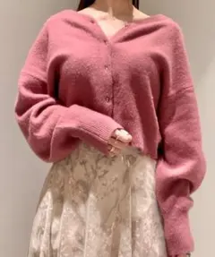 スナイデル　ラクーンニットカーディガン　ROSEのサムネイル