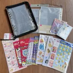 キャラクターシール　バインダー　 クリアポケット　まとめ売り 100均　14点