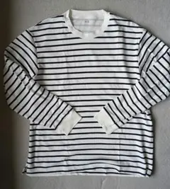 【使用少】UNIQLO エアリズムコットンクルーネックTシャツ ボーダー XL