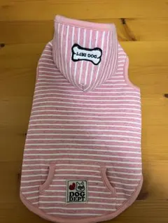 【新品未使用】DOG DEPT ドッグデプト犬服ボーダー柄パーカーMサイズ