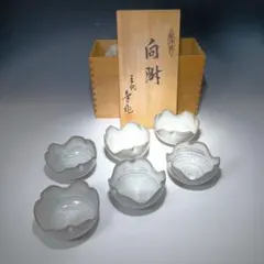 唐津焼　井手金作造　向付6客　共箱　 美品