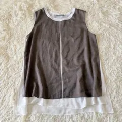 美品✨ セオリーリュクス　ノースリーブブラウス　プルオーバー　レイヤード　前後差