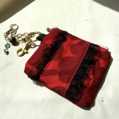 北欧柄　金具もセット☆バッグチャームにもなるミニポーチ