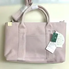 新品 Sサイズ 2way キャンバス トートバッグ ピンク アフタヌーンティーのサムネイル