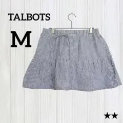 ★美品✨TALBOTS【M】ティアードスカート ブルー ストライプ 涼感 裏地付のサムネイル