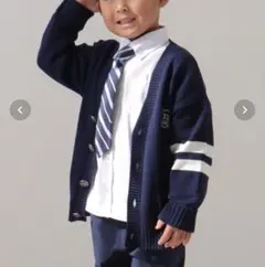 【ikka】【フォーマル対応】袖ラインスクールニットカーディガン