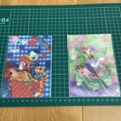 ディズニー 3Dポストカード（ドナルド＆デイジーダック）　2枚セット