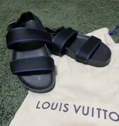 【未使用】LOUIS VUITTON 黑色 藏青色 涼鞋 尺寸9