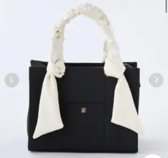 新品未使用ナイスクラップギャザーハンドルスクエアトートバッグブラック