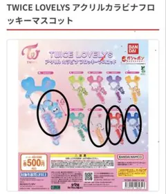 TWICE LOVELYS アクリルカラビナフロッキーキーホルダー　4つセット