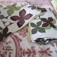 ニトリ シングルロング 2点セット 枕カバー 掛け布団カバー 四葉