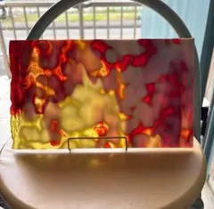 ステンドグラス　ガラス板　材料　端材　オセアナ　赤　　　②