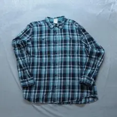 THE NORTH FACE 古着 A0092 ネルシャツ XL ネイビー 水色