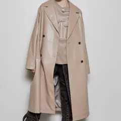 【メゾンスペシャル】フェイクレザーオーバーチェスターコート