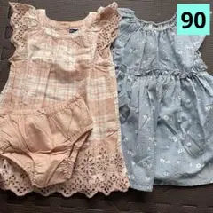 babyGap ワンピース・ショーツセット シンプルフリー　チェック　花柄