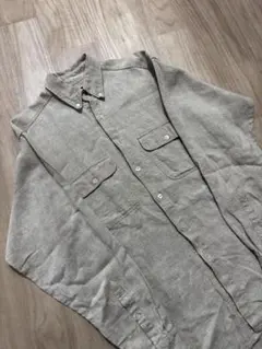 GAP ギャップ　リネン グレー 長袖シャツ ポケット付き　古着