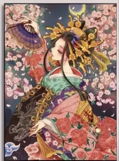 ダイヤモンドアート　女性　着物　キット　ビーズアート　AIアニメ　和風　日本　花