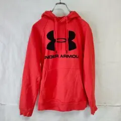 UNDER ARMOUR フード付きトレーナー　ロゴ入りスエット　オレンジ　S