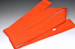 重ね衿 紗綾型 地紋入 No.502 ピンなしオレンジ色系統 新品 重ね襟 正絹