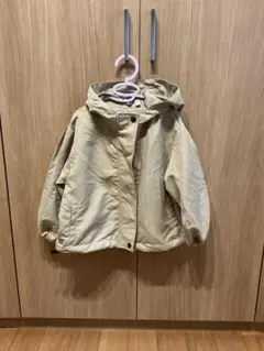 【デビロック】ベージュ フード付きジャケット 110cm
