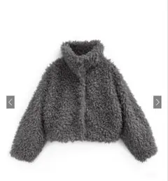 完売　GRL 2way襟プードルファーコート　チャコール