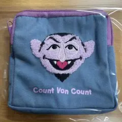 セサミストリートもこもこポーチ2 カウント伯爵　刺繍　キャラクター