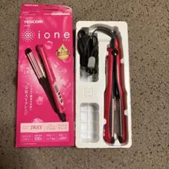 TESCOM 3WAYヘアアイロン ITH1810 赤／ピンク